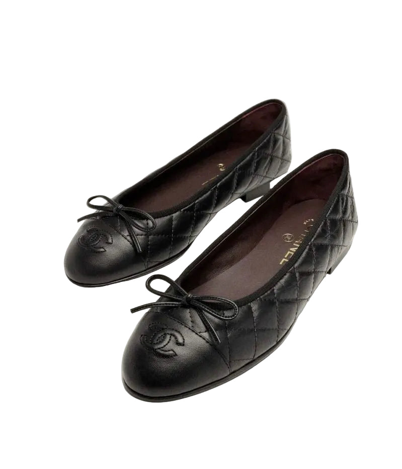 NEL BLACK LEATHER BALLERINA’S