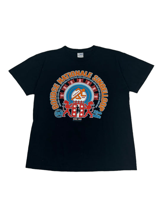 Vintage Gildan Goudse Nationale Singelloop Black Printed T-Shirt