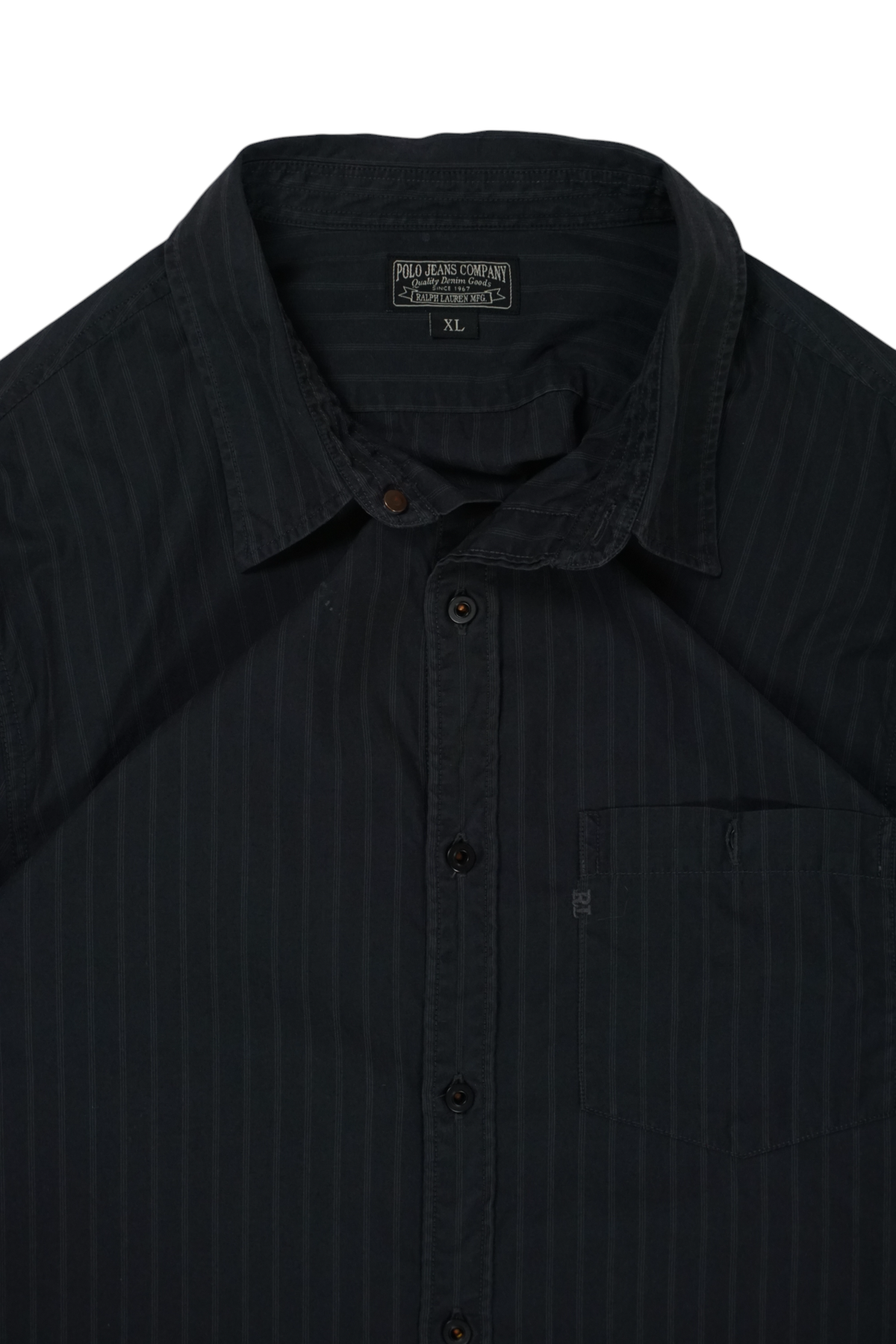 Vintage Ralph Lauren Black With Grey Stripes Shirt