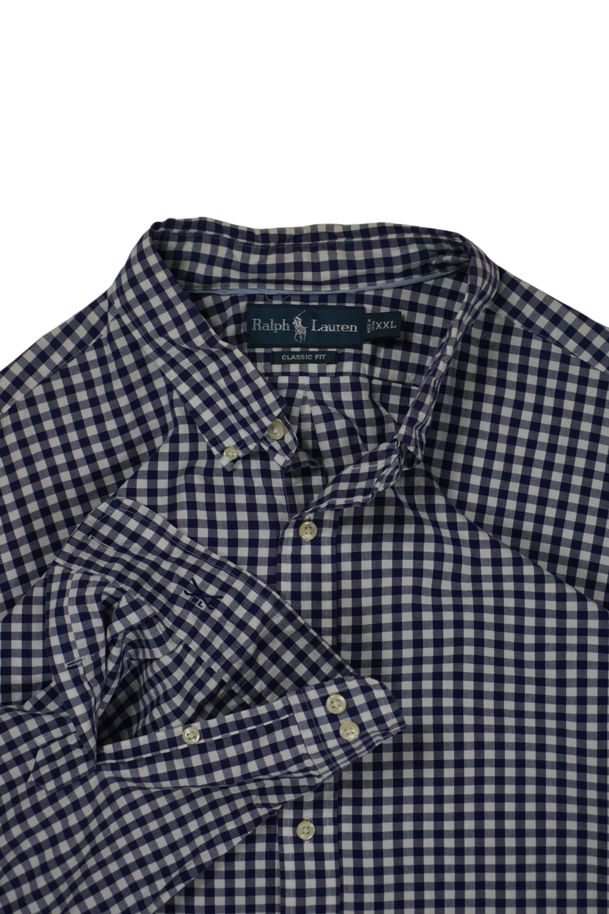 Vintage Ralph Lauren Blue White Blocks Classic Shirt