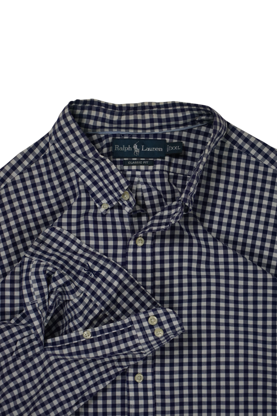 Vintage Ralph Lauren Blue White Blocks Classic Shirt