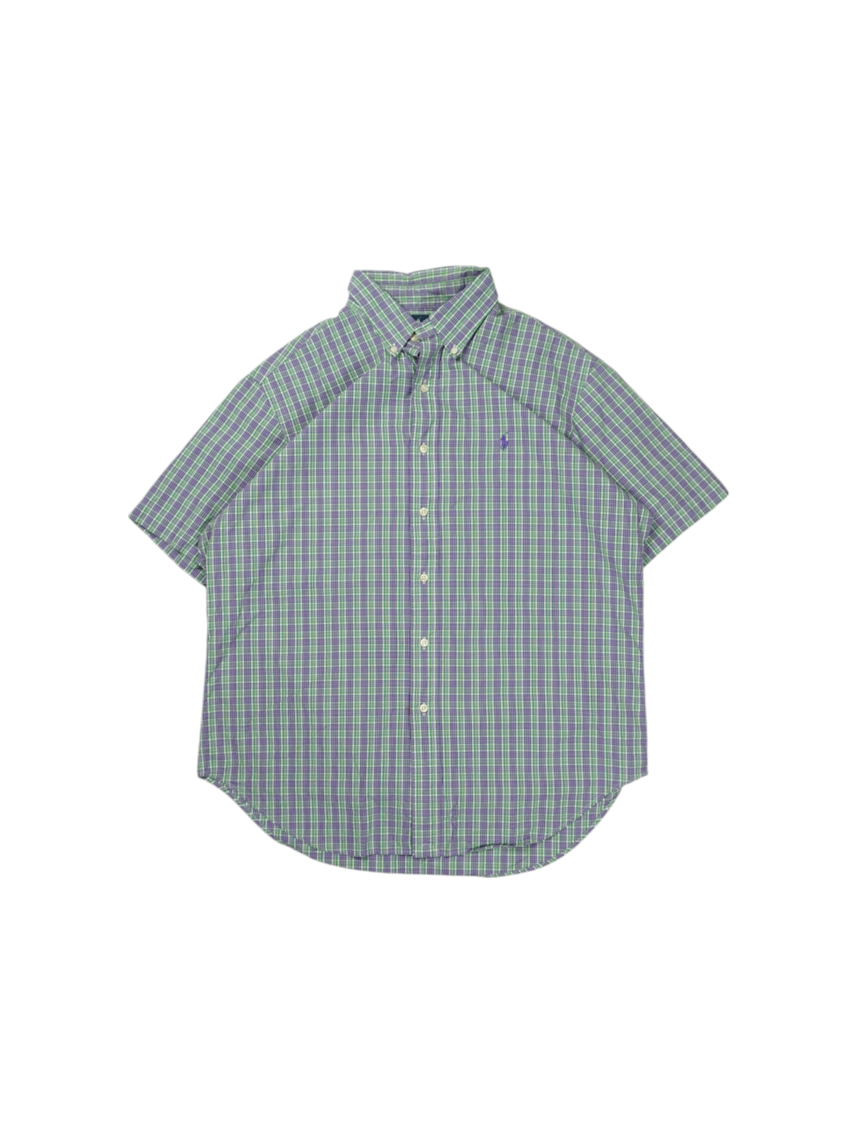 Vintage Ralph Lauren Green Purple Short Sleeve Shirt