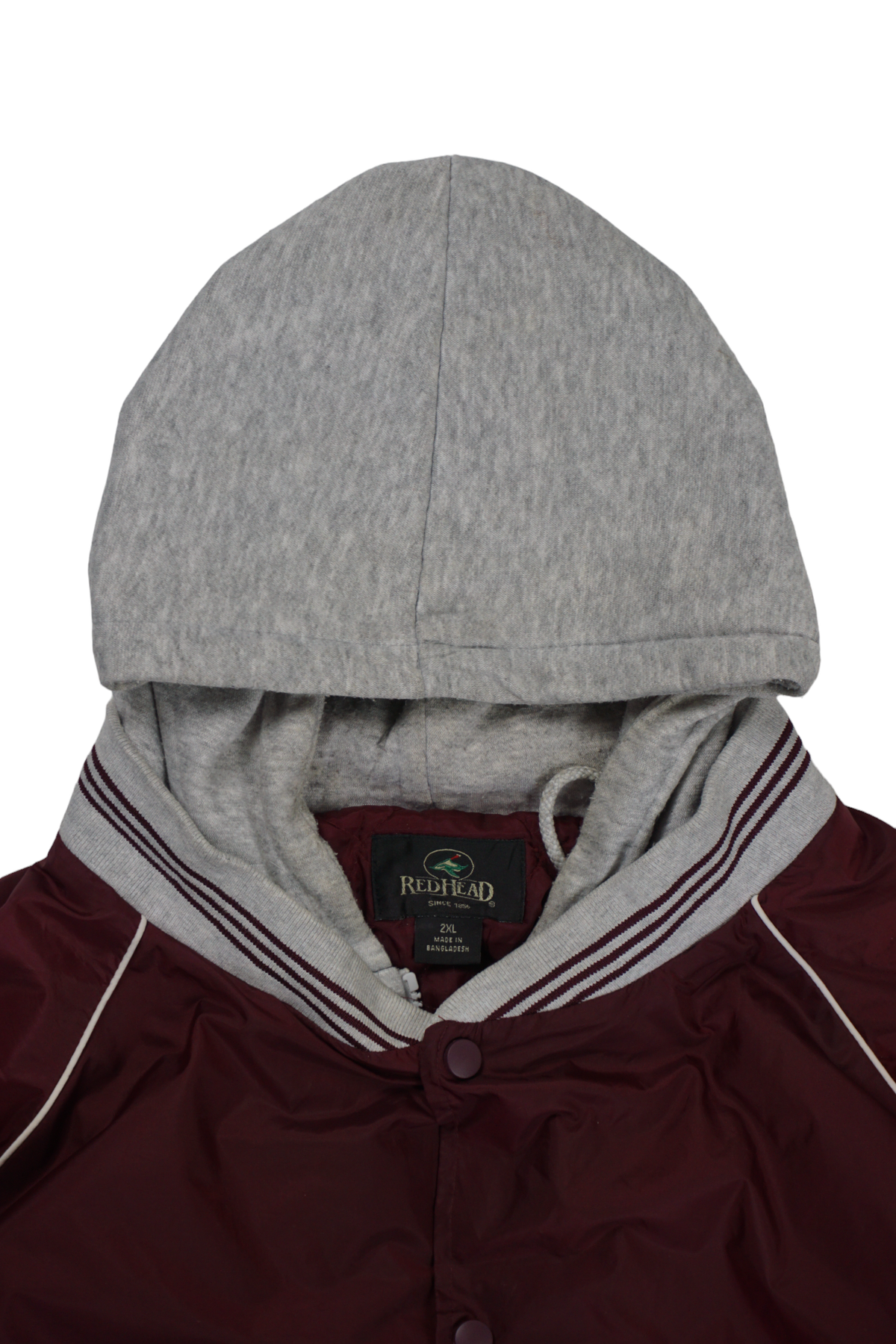 Vintage RedHead Bordeaux Hooded Varsity Jacket