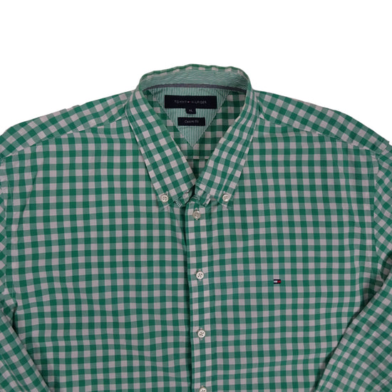 Vintage Tommy Hilfiger Green White Squared Shirt