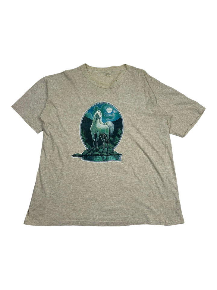 Vintage Unicorn Grey Printed T-Shirt